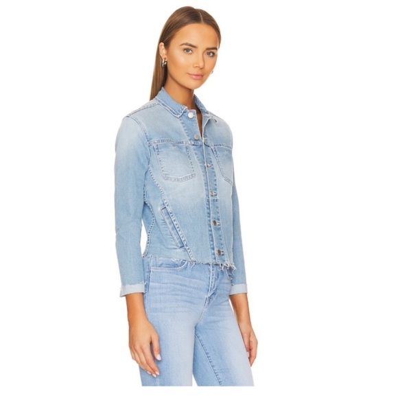 L’Agence Janelle Slim Raw Edge Denim Jacket. - Picture 3 of 11